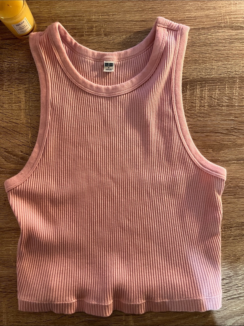 Uniqlo Ribbed Pink High Neck Tank Top